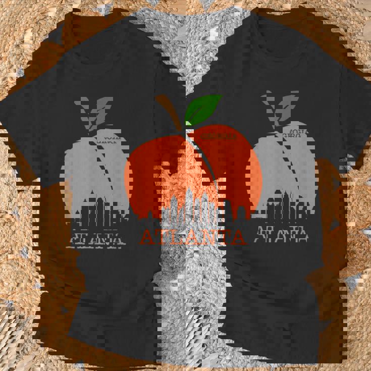 Vintage 80s USA MADE Atlanta 都市ピーチTシャツ L Atlanta Georgia Peach Skyline T-Shirt - Monsterry
