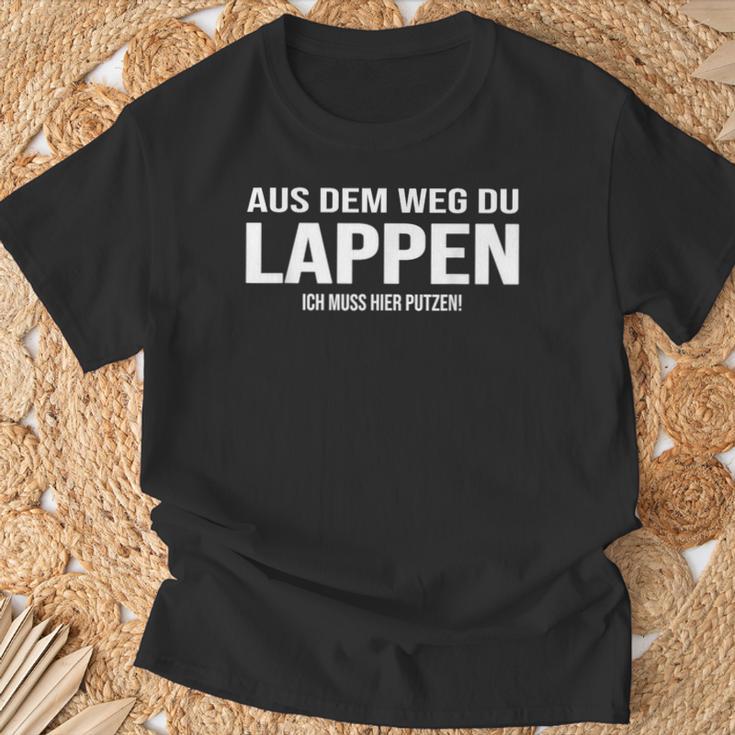 Aus Dem Weg Du Lappen Putzkraft Putzen Baudereiniger T-Shirt Geschenke für alte Männer