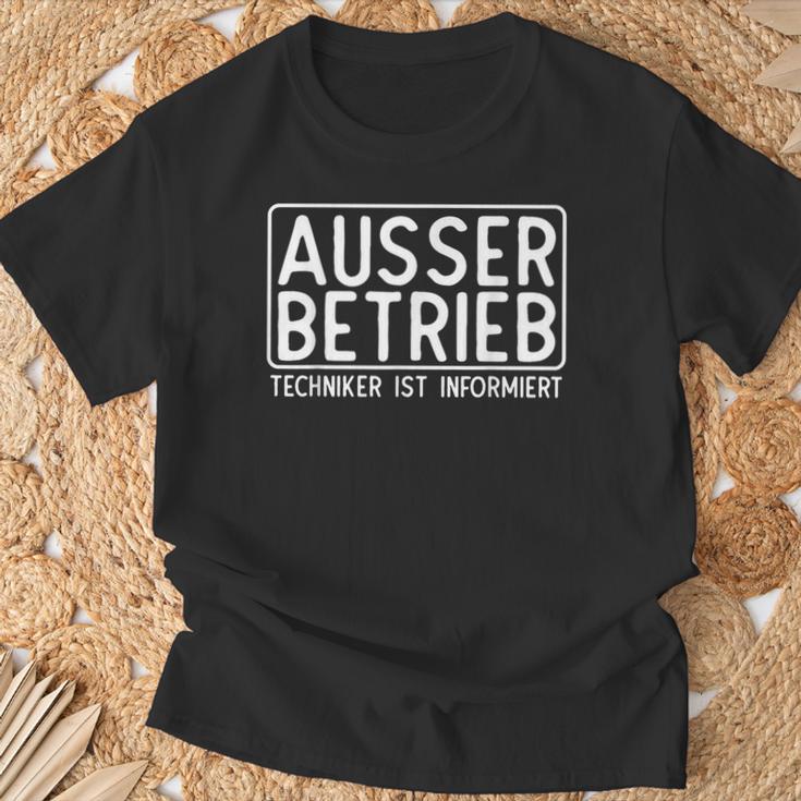 Ausser Berieb Techniker Ist Informiert T-Shirt Geschenke für alte Männer