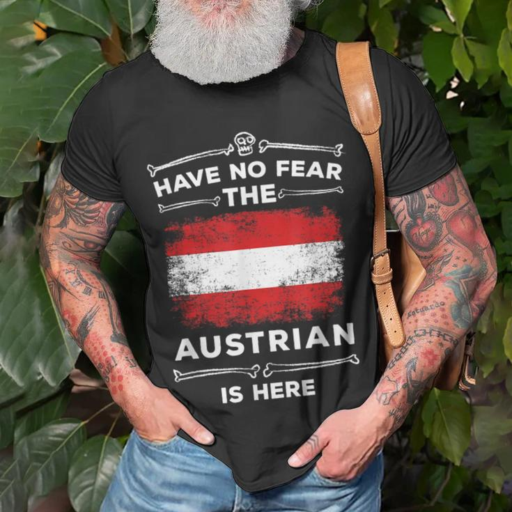 Austria Austrian Flag Have No Fear Austrian Is Here T-Shirt Gifts for Old Men