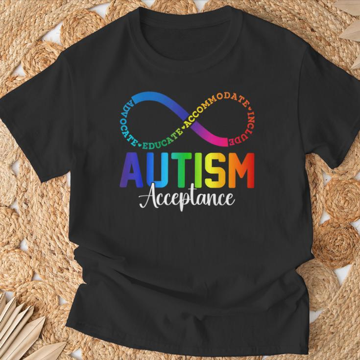 Autism Awareness Acceptance Infinity Symbol Women T-Shirt Gifts for Old Men