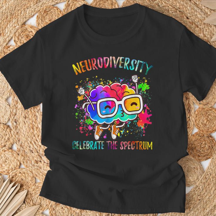 Autism Awareness Neurodiversity Celebrate The Spectrum Brain T-Shirt Gifts for Old Men