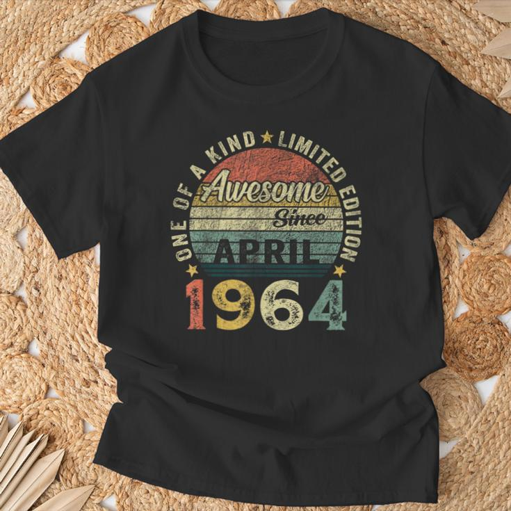 Awesome Since April 1964 Vintage 60Th Birthday Dad T-Shirt Gifts for Old Men
