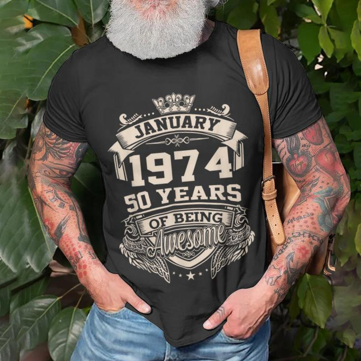 Awesome Since January 1974 50 Years Old Happy 50Th Birthday T-Shirt Gifts for Old Men