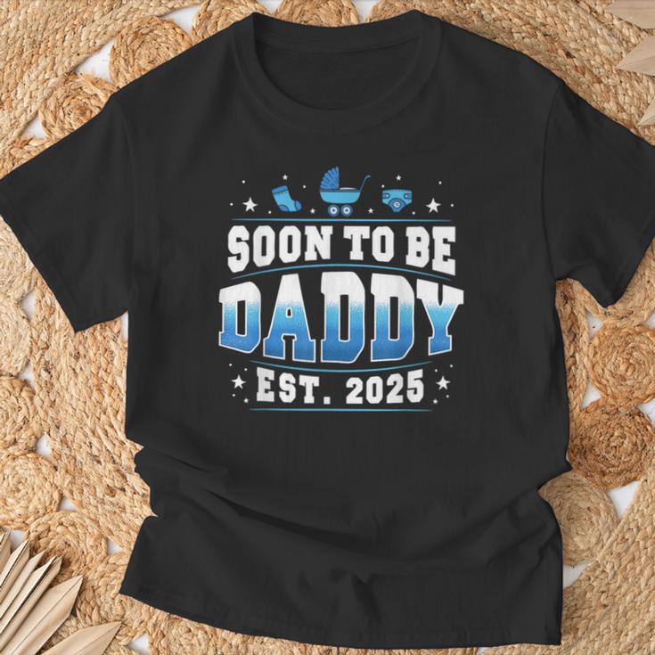 Bald Papa Sein 2025 Neue Papa Schwangerschaft Enthüllen T-Shirt Geschenke für alte Männer