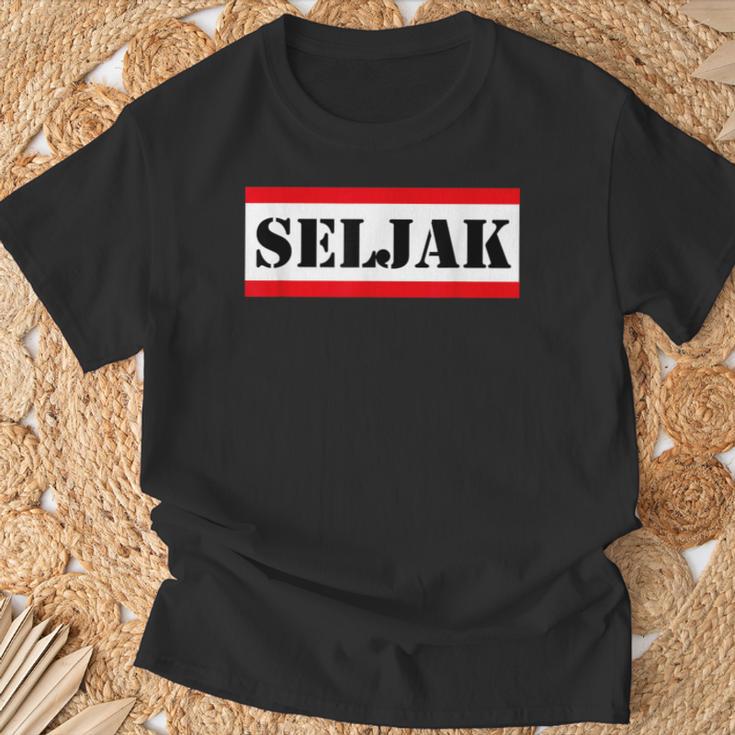 Balkan Jugo Jugoslawien Spruch Seljak T-Shirt Geschenke für alte Männer