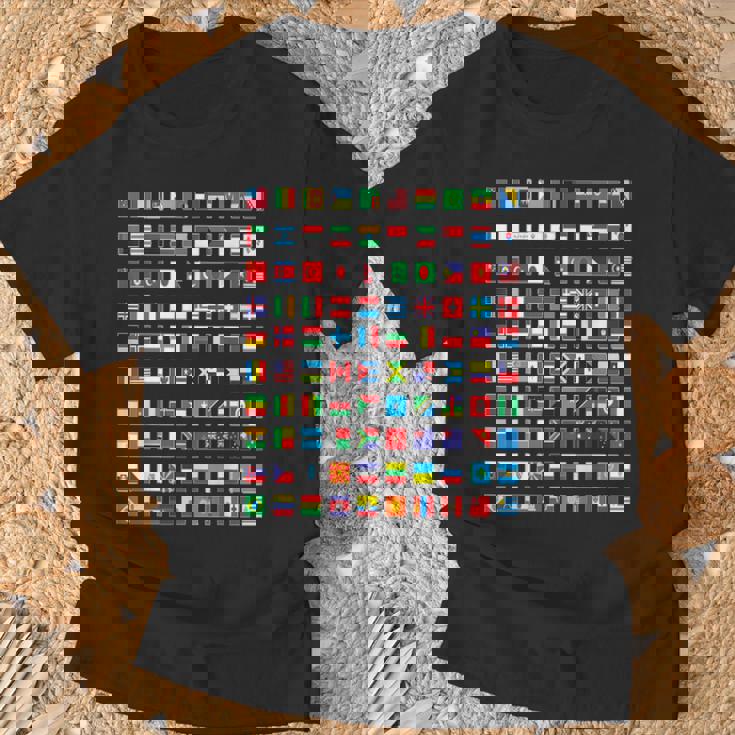 Banderas Internacionales Del Mundo Banderas Mapa Del Mundo Camiseta unisex Regalos para ancianos