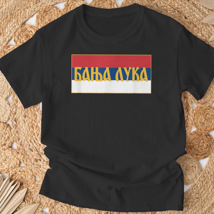 Banja Luka Rs Republic Srpska Serbian Flag Trobojka S T-Shirt Geschenke für alte Männer