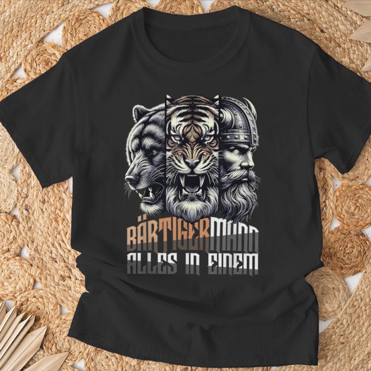 Bärtigermann Alles In Einem Wikinger T-Shirt Geschenke für alte Männer