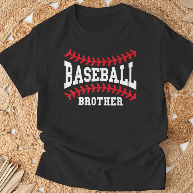 Baseball Brother Laces Little League Big Bro Matching Family T-Shirt Gifts for Old Men