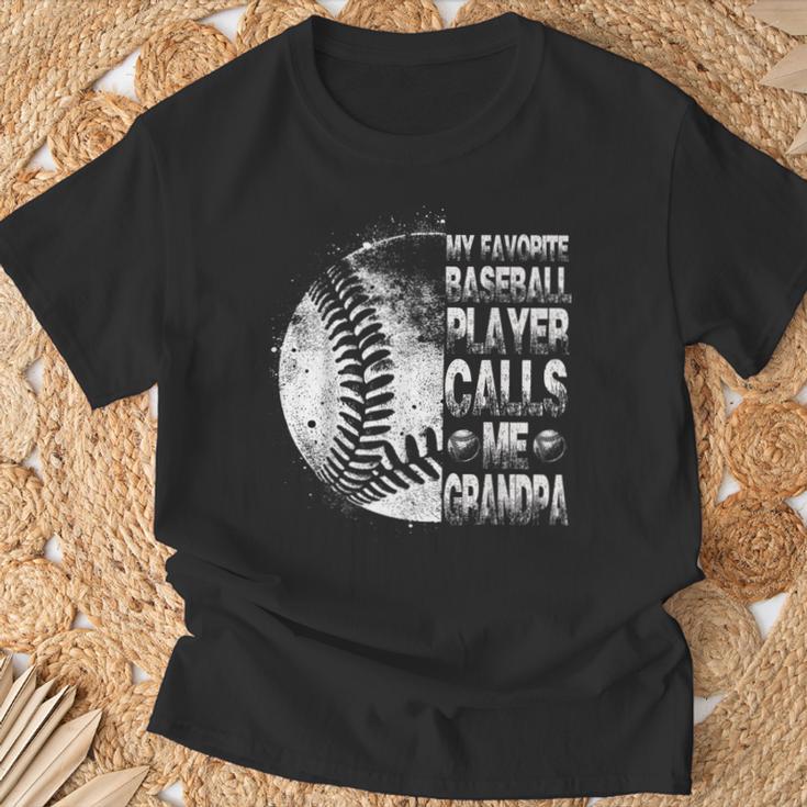 Baseball- Mein Lieblingsspieler Nennt Mich Opa Papa T-Shirt Geschenke für alte Männer