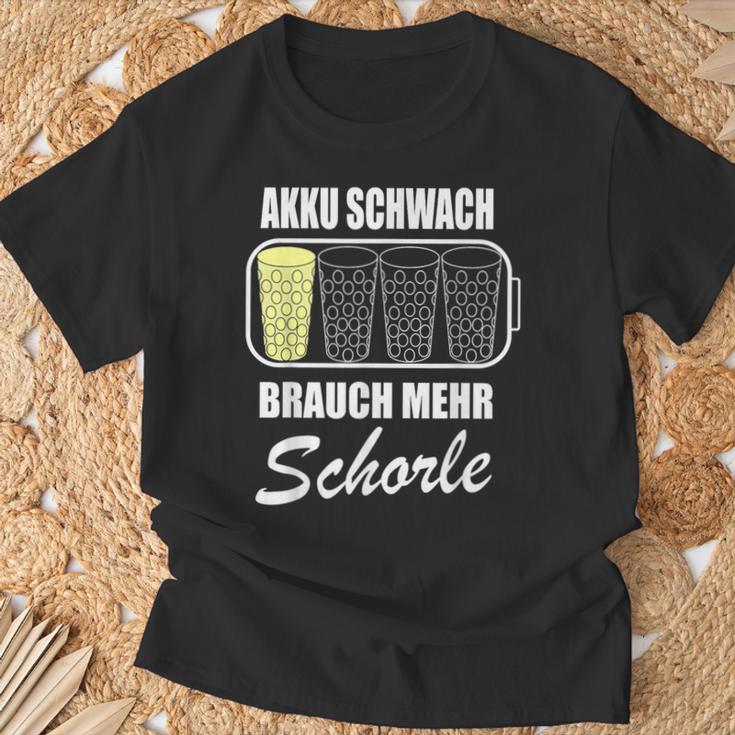 Battery Weak Brauch Mehr Schorle Dubbeglas Pfalz Weinfest T-Shirt Geschenke für alte Männer