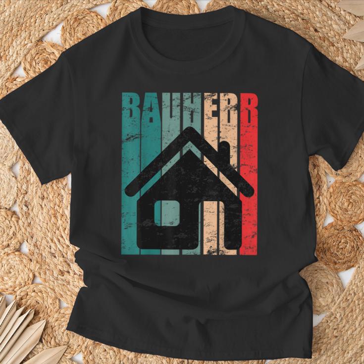 Bauherr Hausbau Eigenheim Vintage Slogan Immobilie T-Shirt Geschenke für alte Männer