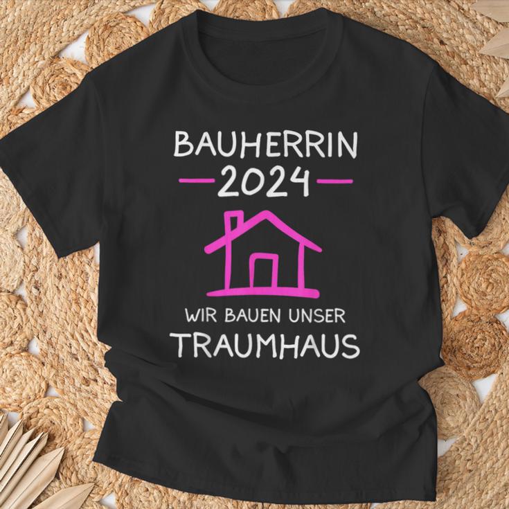 Bauherrin 2024 Wir Bauen Unser Traumhaus Bauherrinnen T-Shirt Geschenke für alte Männer