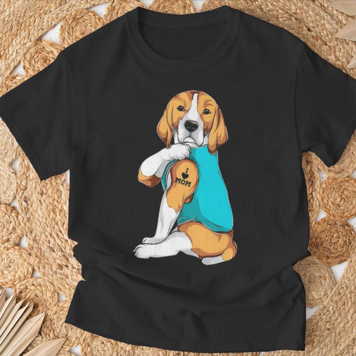 Beagle I Love Mom Apparel Dog Mom Womens T-Shirt Gifts for Old Men