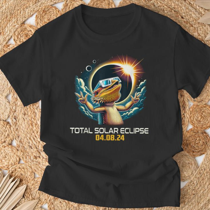 Bearded Dragon Selfie Solar Eclipse T-Shirt Gifts for Old Men