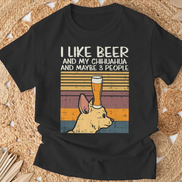 Beer Chihuahua 3 People Chiwawa Pet Drinking Dog Lover T-Shirt Gifts for Old Men