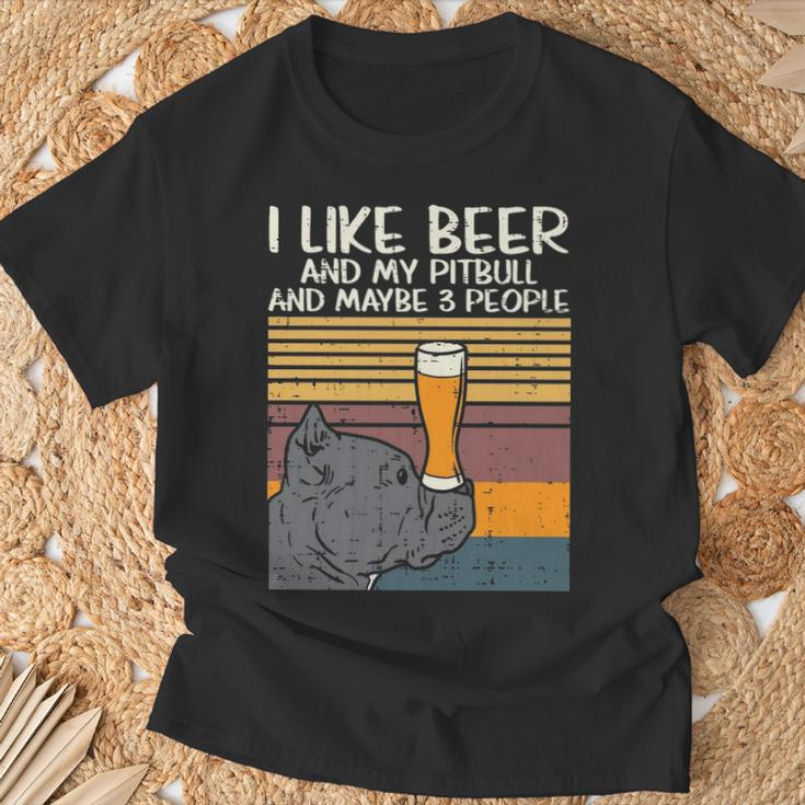 Beer Pitbull 3 People Drinking Pitties Dog Lover Owner Gif T-Shirt Gifts for Old Men