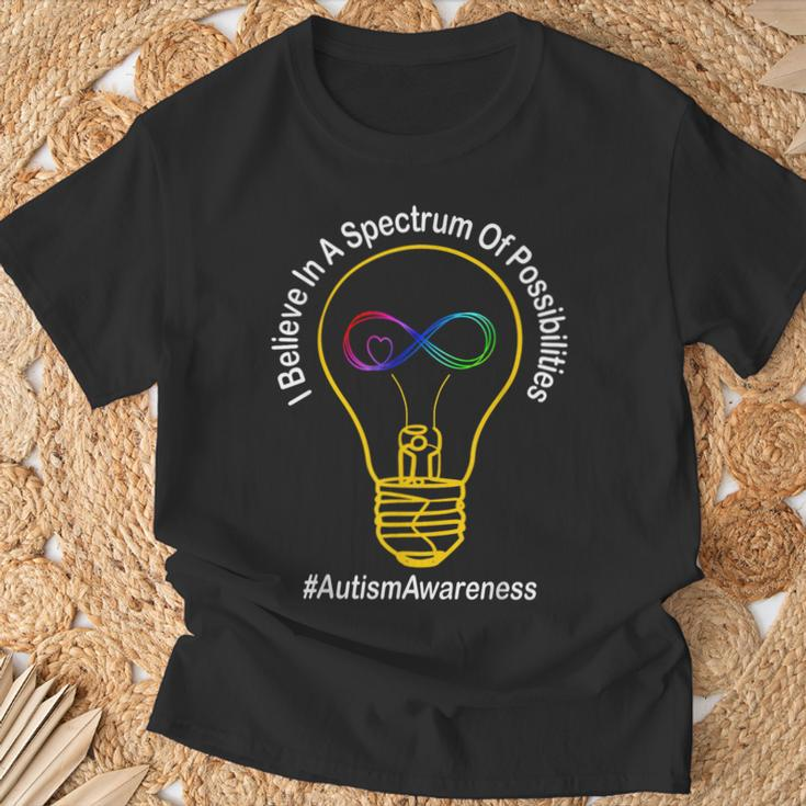 Believe In A Spectrum Of Possibilities Autism Awareness T-Shirt Gifts for Old Men
