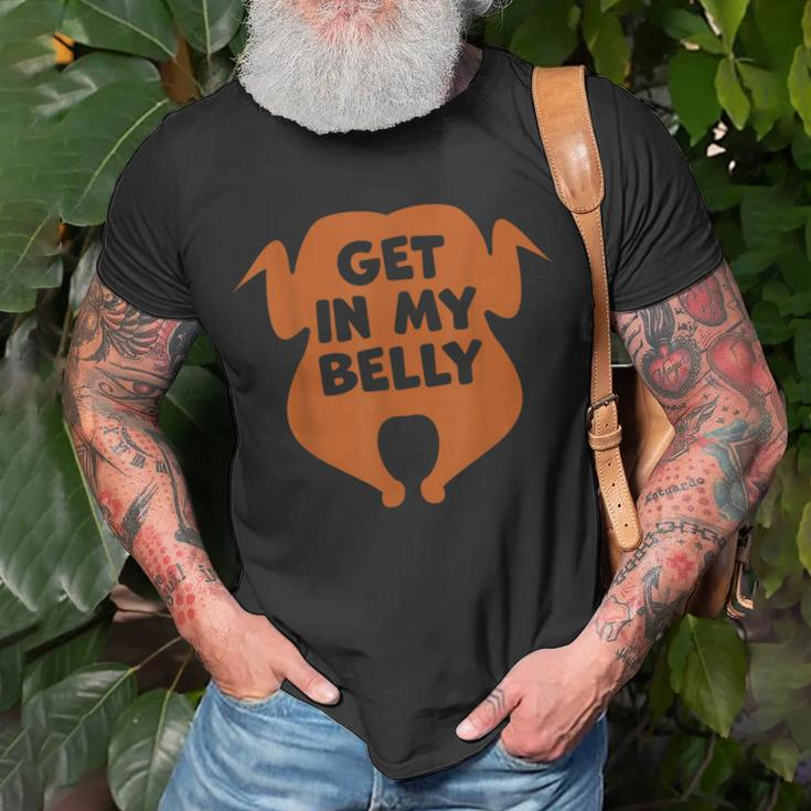 Get In My Belly Thanksgiving Day Turkey T-Shirt Gifts for Old Men