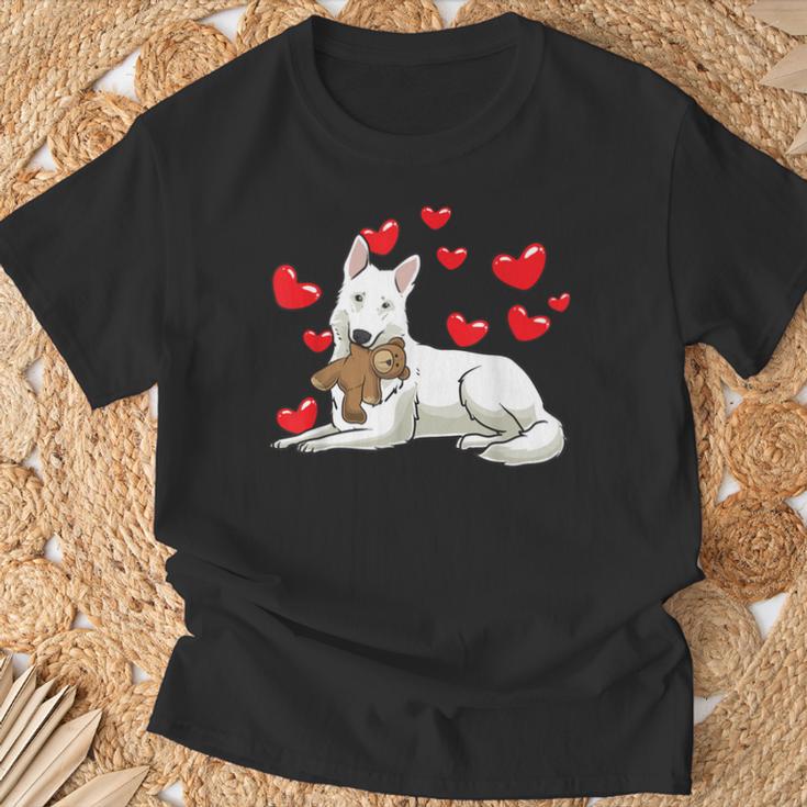 Berger Blanc Suisse Cuddly Toy And Vielen Herzen S T-Shirt Geschenke für alte Männer