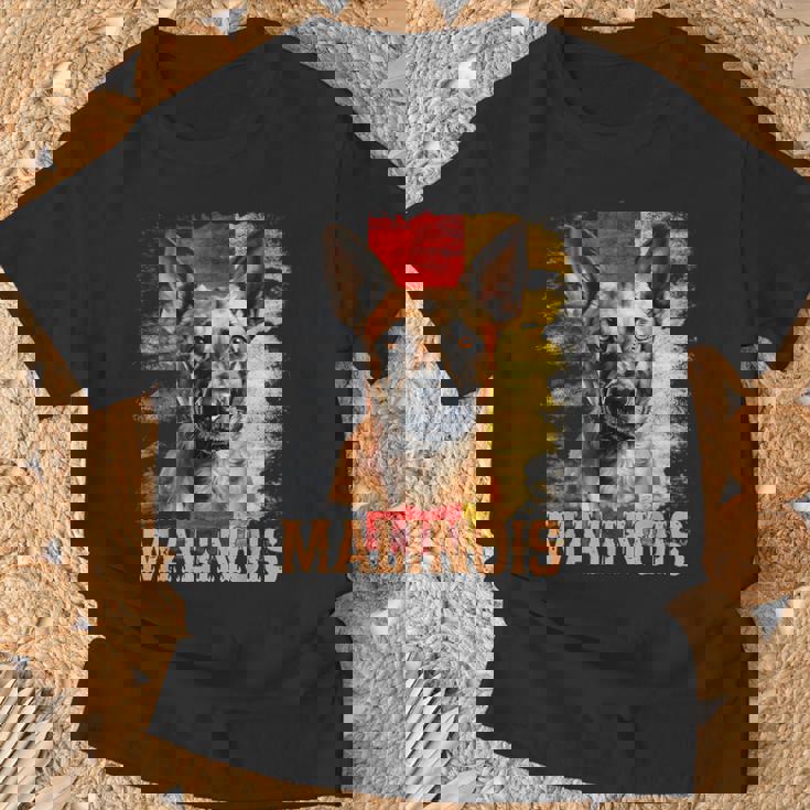 Berger Malinois Belgian Malinois Avec Drapeau Grunge T-Shirt Cadeaux pour les vieillards