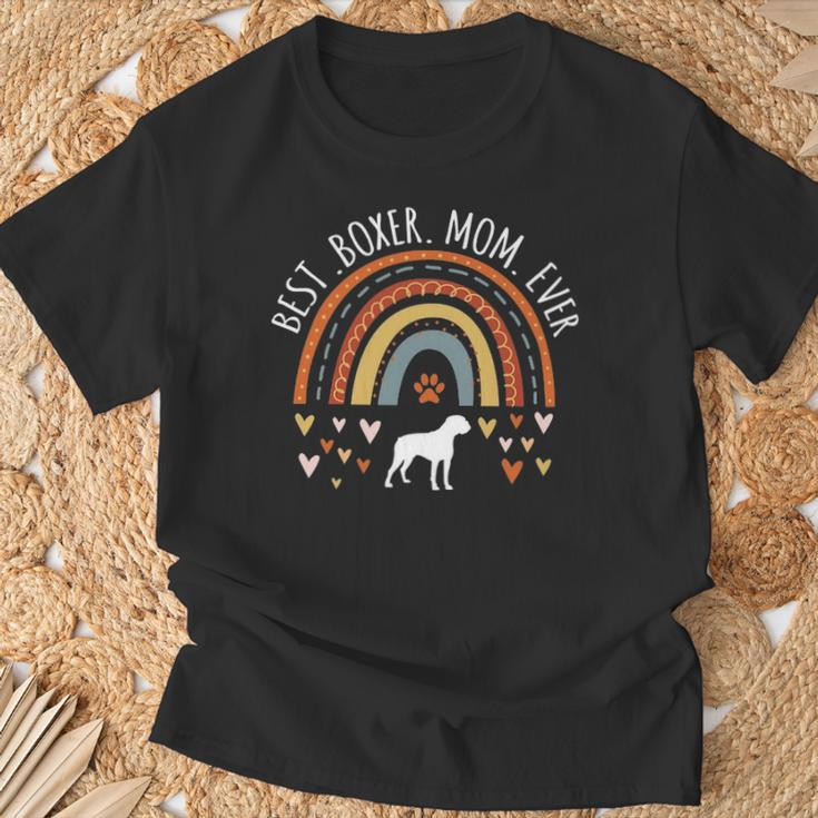Best Boxer Mom Ever Rainbow For Boxer Dog Lover Mama T-Shirt Gifts for Old Men