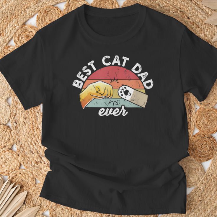 Best Cat Dad Ever Retro Kitten Cat Dad T-Shirt Geschenke für alte Männer