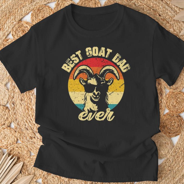 Best Goat Dad Ever Face Retro Vintage Sunset T-Shirt Gifts for Old Men