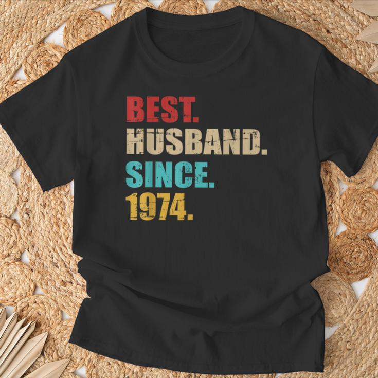 Best Husband Since 1974 For 50Th Golden Wedding Anniversary T-Shirt Gifts for Old Men