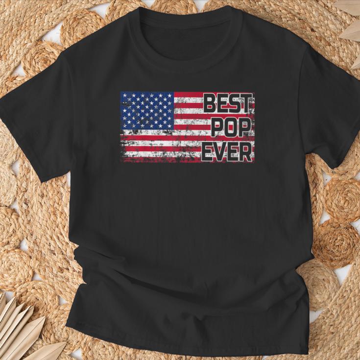 Best Pop Ever American Flag Dad Papa Opa Geschenk T-Shirt Geschenke für alte Männer