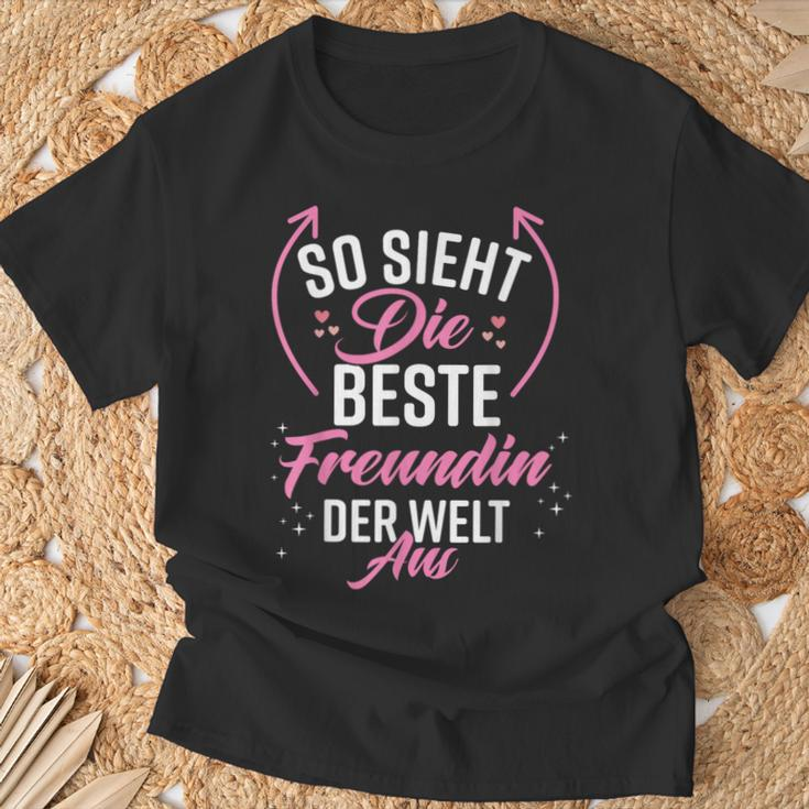 Beste Freundin Der Welt German Language Black T-Shirt Geschenke für alte Männer