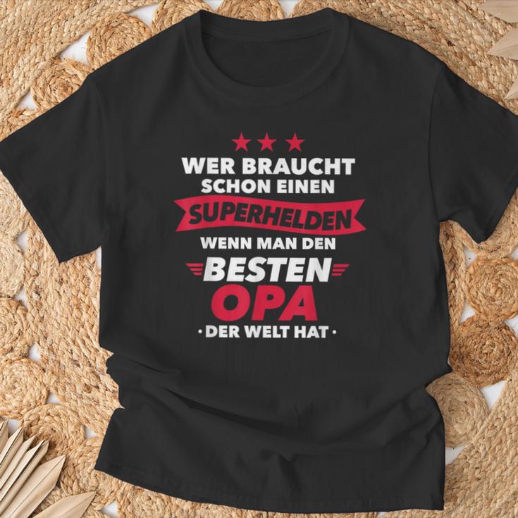 Beste Opa Superheld T-Shirt, Humorvolles Design für Großväter Geschenke für alte Männer