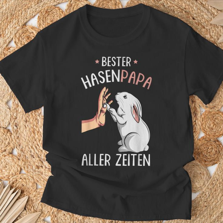 Bester Hasen Papa Aller Zeiten T-Shirt, Lustiges Schwarz Tee Geschenke für alte Männer