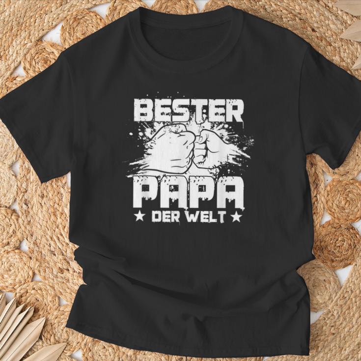 Bester Papa Der Welt Fist Greeting T-Shirt Geschenke für alte Männer