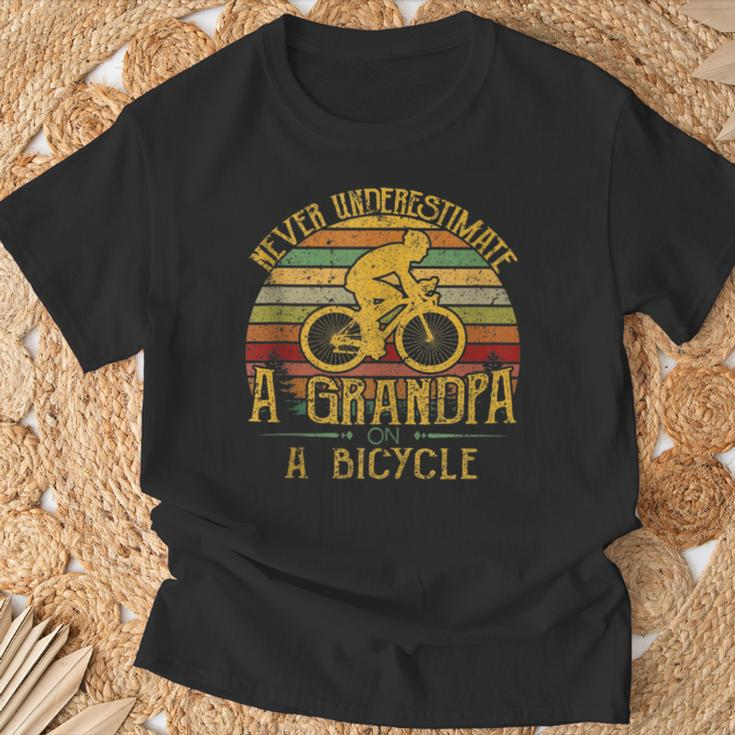 Bicycle Grandpa Never Underestimate A Grandpa On A Bicycle T-Shirt Gifts for Old Men