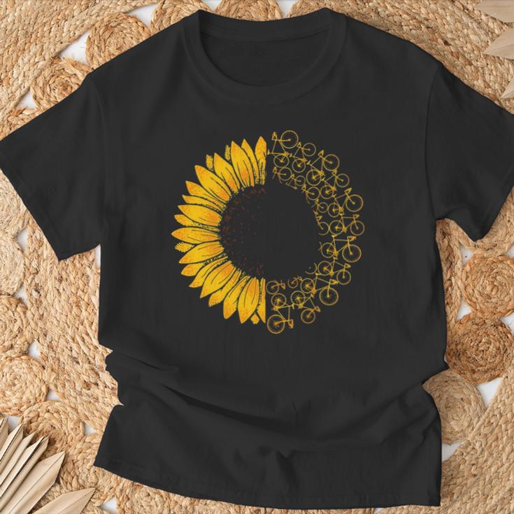 Bicycle Sunflower Bike Lover Biking Cycle T-Shirt Gifts for Old Men