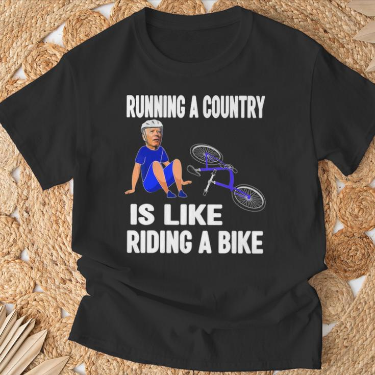 Biden Falls Off Bike Joe Biden Falling Off His Bicycle T-Shirt Gifts for Old Men