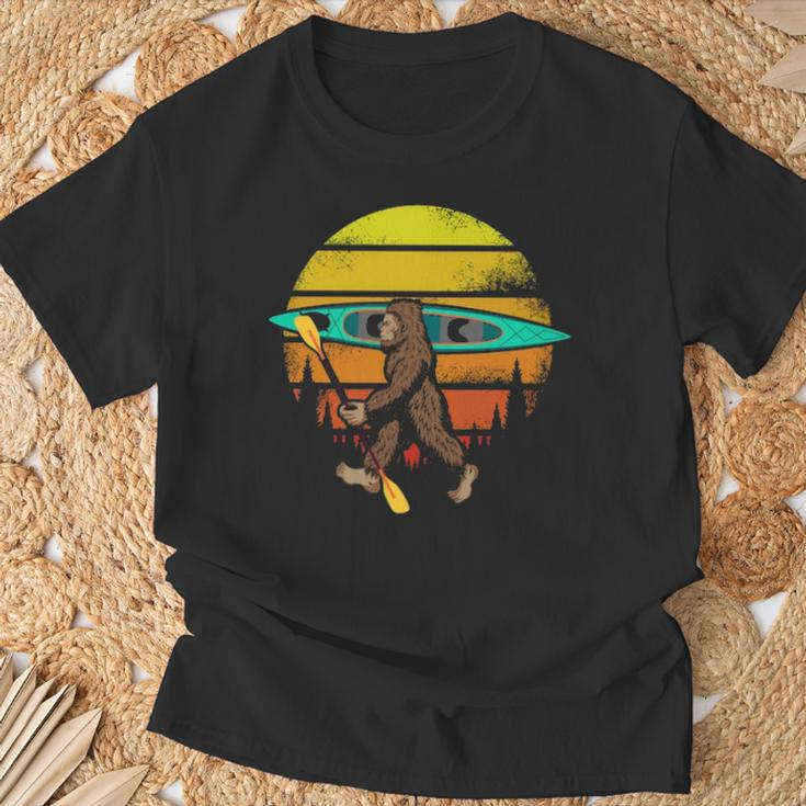 Bigfoot Kayak Canoe Camping Outdoor Kayaking T-Shirt Gifts for Old Men