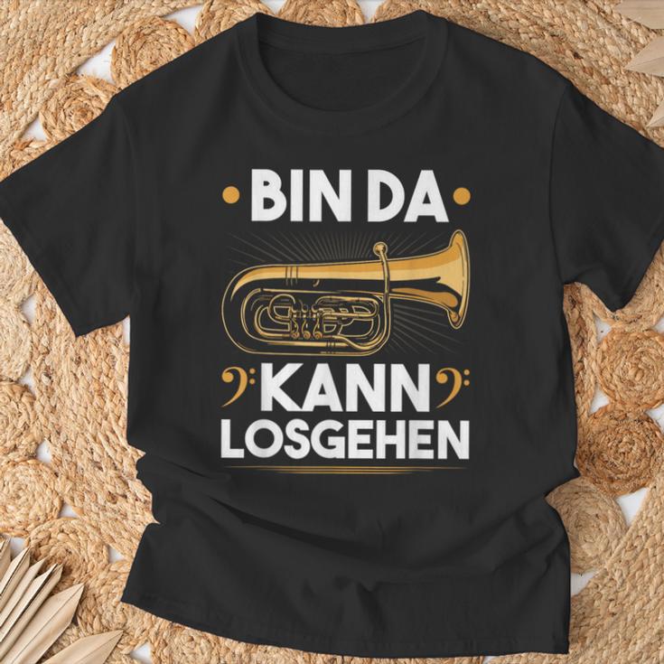 Bin Da Kann Losgehen Blow Music Bass Tubist B Tuba S T-Shirt Geschenke für alte Männer