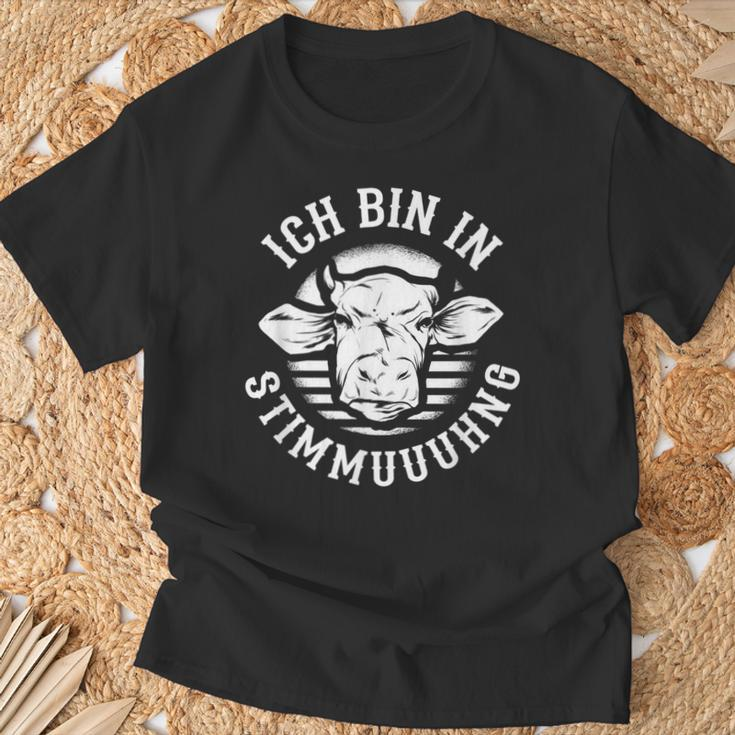 'Bin In Stimmuuhng' Cows Cattle Farmer Milk Farm Farmer' T-Shirt Geschenke für alte Männer