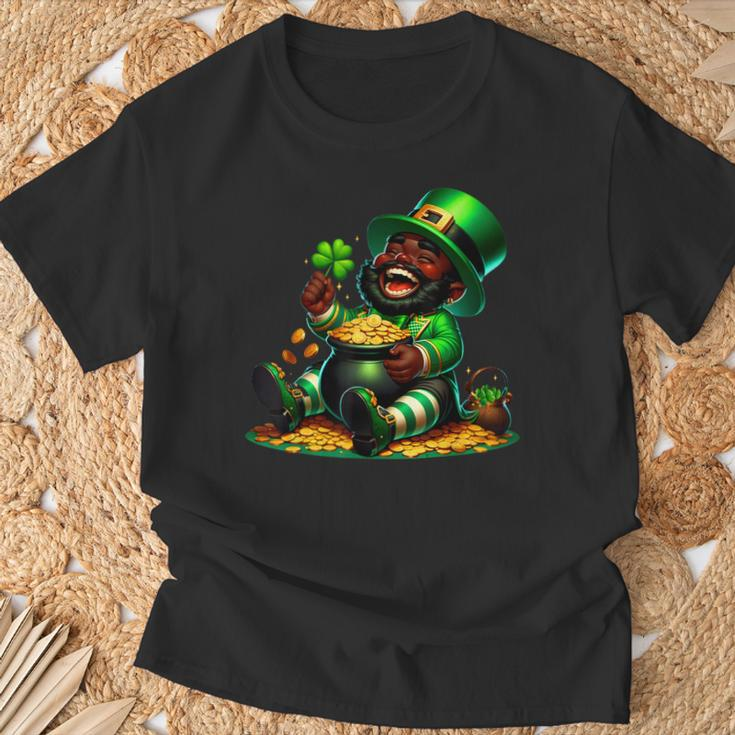 Black African American Leprechaun Saint Patrick's Day T-Shirt Gifts for Old Men