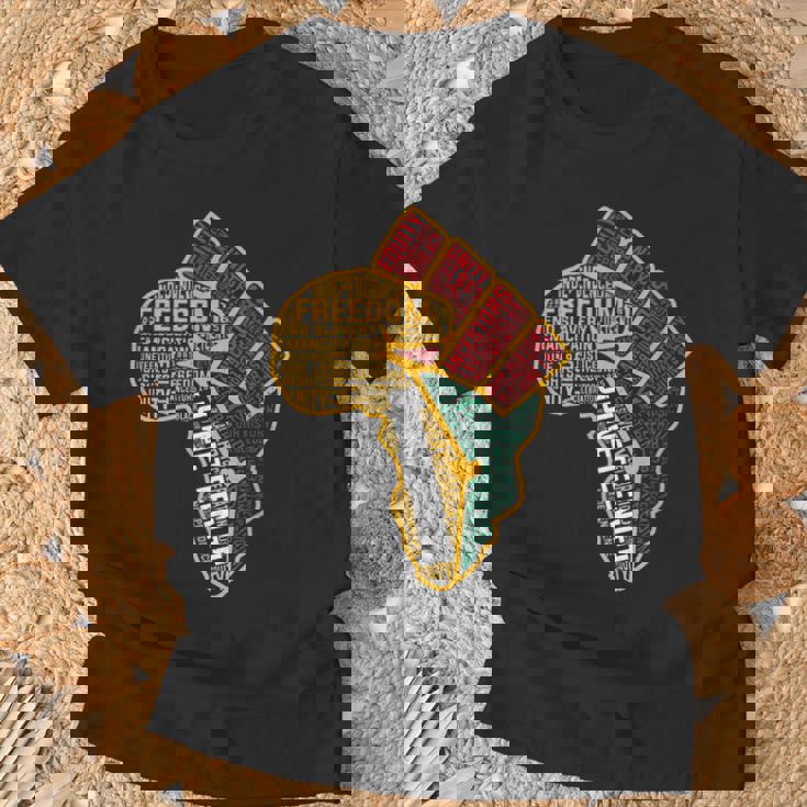 Black History Junenth Black Freedom 1865 African American T-Shirt Gifts for Old Men