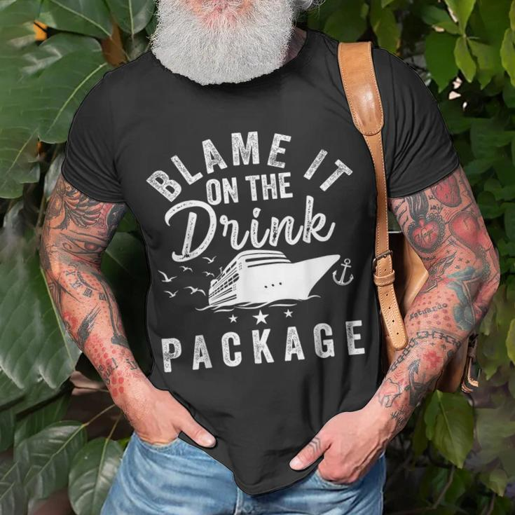 Blame It On The Drink Package T-Shirt Gifts for Old Men