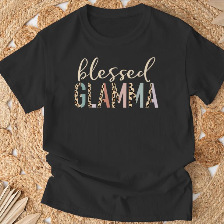 Blessed Glamma Cute Leopard Print T-Shirt Gifts for Old Men