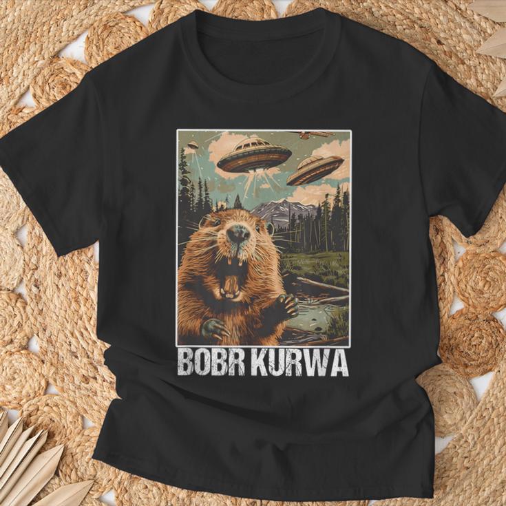 Bober Bóbr Kurwa Polen Meme Selfie Ufo T-Shirt Geschenke für alte Männer