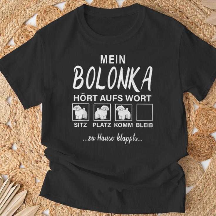Bolonka Zwetna My Dog Listens To Wort T-Shirt Geschenke für alte Männer