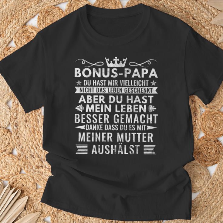 Bonus Papa Stiefvater Stiefpapa Geschenkatertagater T-Shirt Geschenke für alte Männer