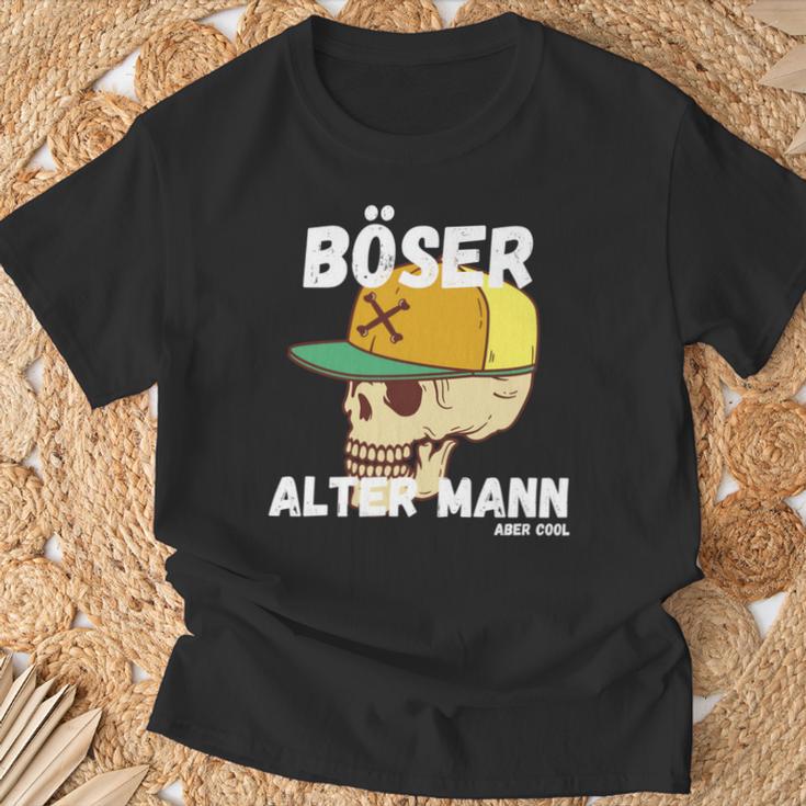 Böser Alter Mann Papa Opa Totenkopf Skullintage Spruch T-Shirt Geschenke für alte Männer