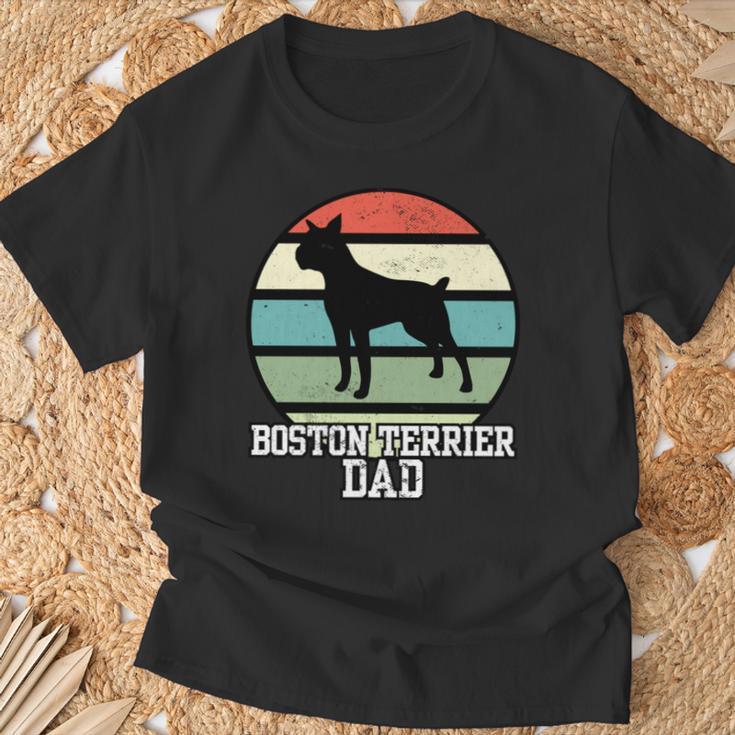 Boston Terrier Papa I Retro Boston Terrier T-Shirt Geschenke für alte Männer